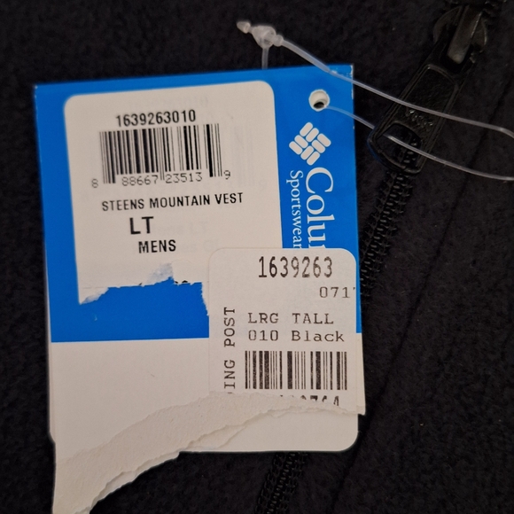 New COLUMBIA Fleece Vest Mens Size Large TALL Grey NWT - Picture 2 of 5